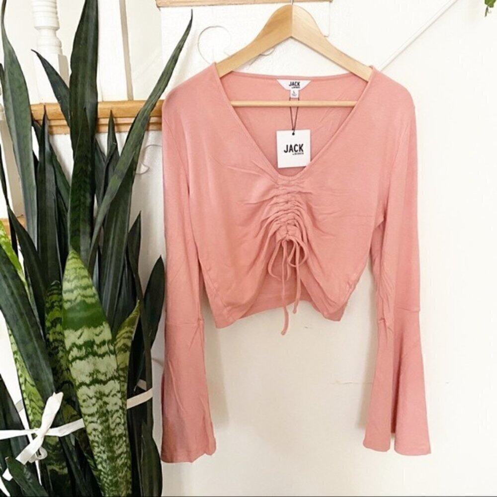 Jack BB DAKOTA  flare sleeves ruffle front blouse